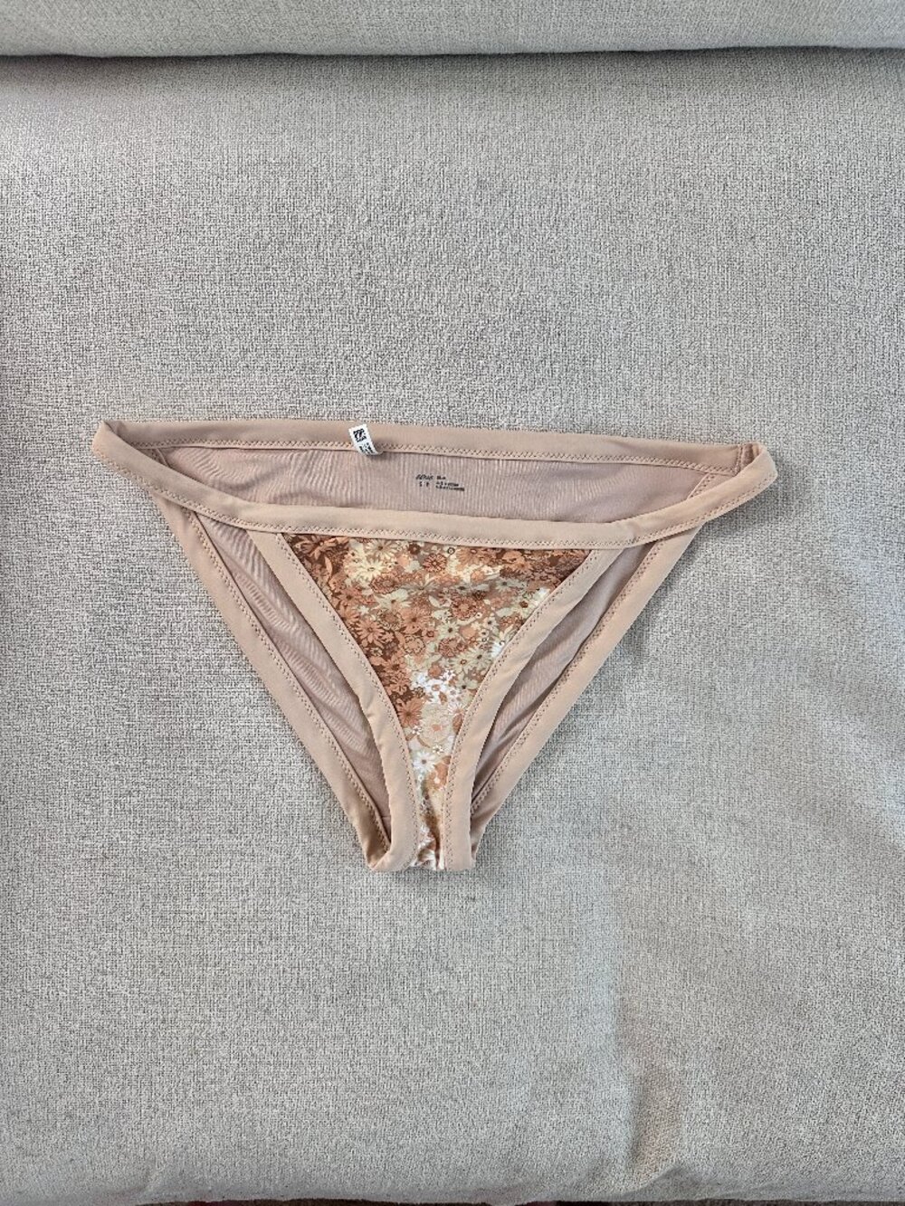 Aerie Women’s Size Small Tan Floral Bikini Bottom NWOT